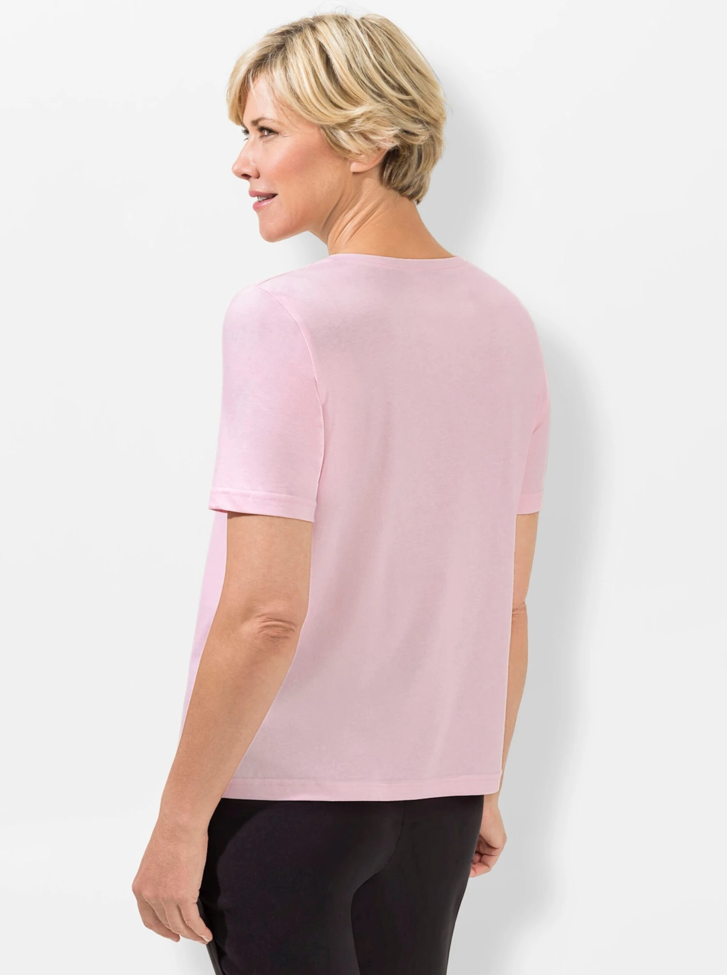 Rundhalsshirt - Hellrosé – Bild 2