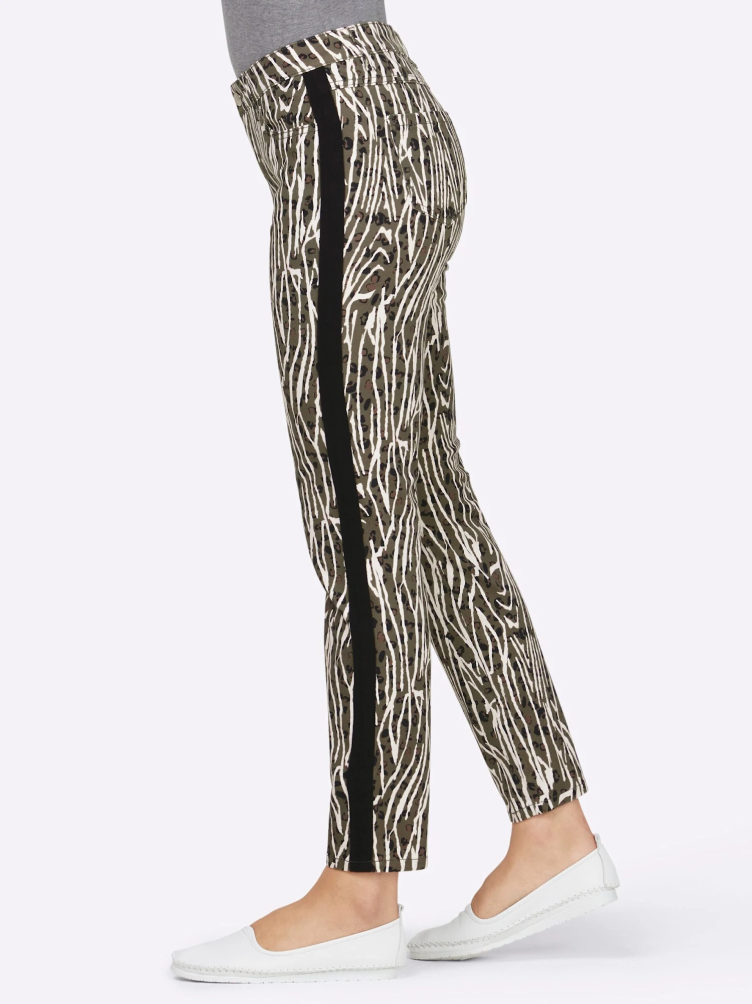 Heine Druck-Hose - Ecru-khaki-bedruckt – Bild 2