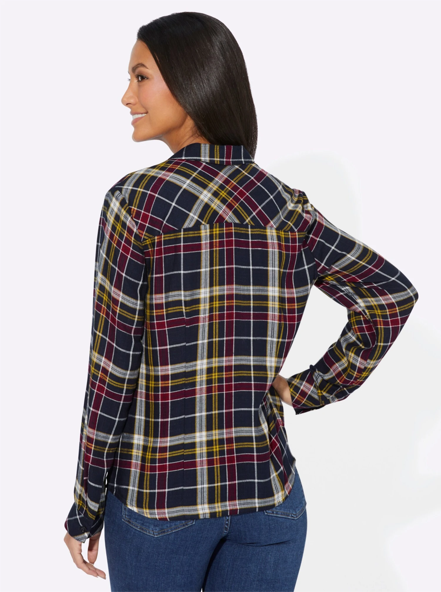 Karobluse - Marine-kirsche-kariert – Bild 3