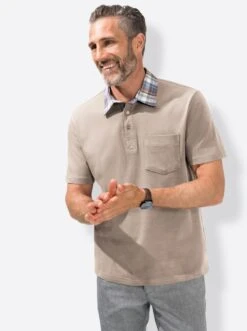 Kurzarm-Poloshirt - Kitt