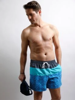 Badeshorts - Marine-türkis