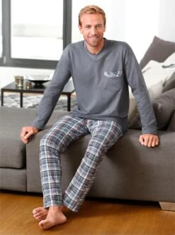 Schlafanzug - Grau-kariert