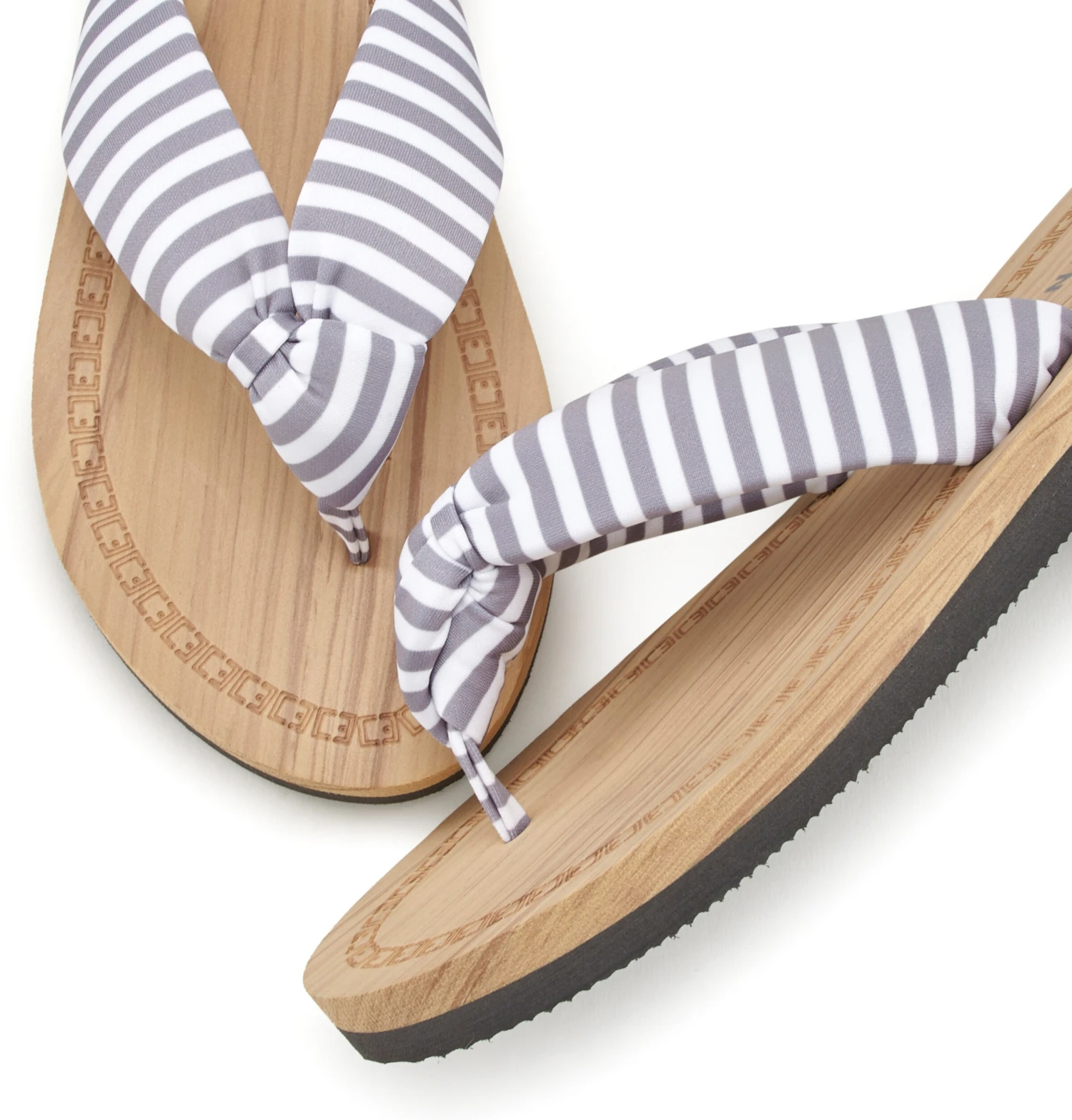 Elbsand Badezehentrenner - Hellgrau-gestreift – Bild 3
