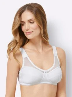 Komfort-BH Ohne Bügel - Marine-getupft + Weiß