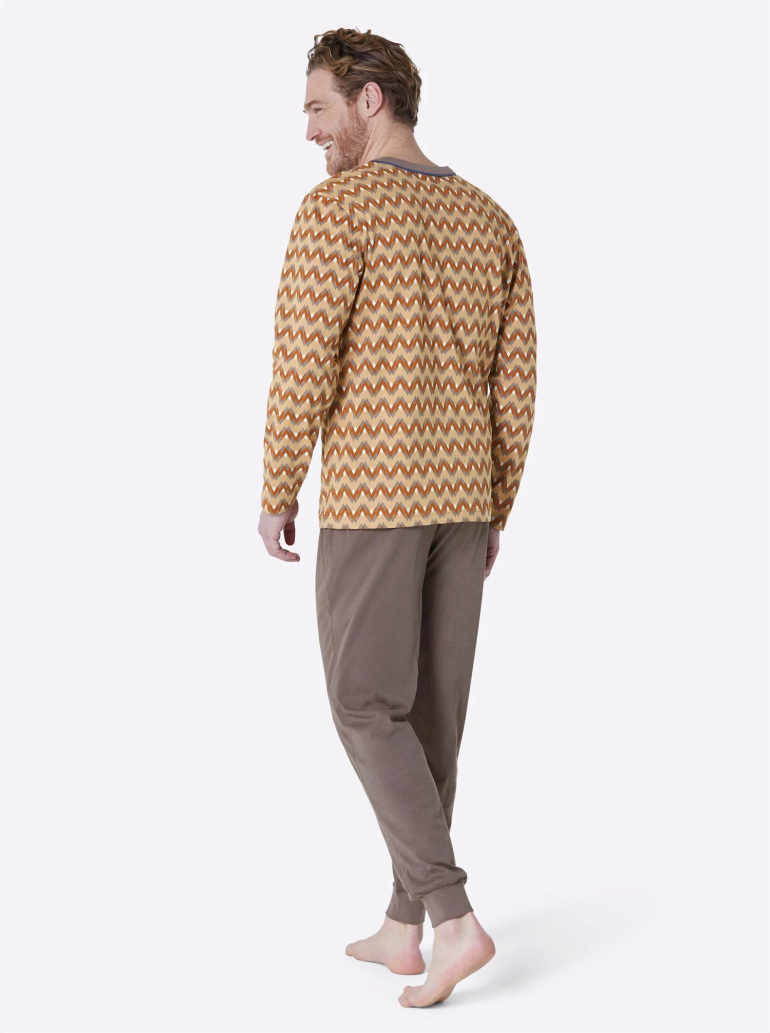 Schlafanzüge - Dunkeltaupe-bedruckt + Jeansblau-bedruckt – Bild 4