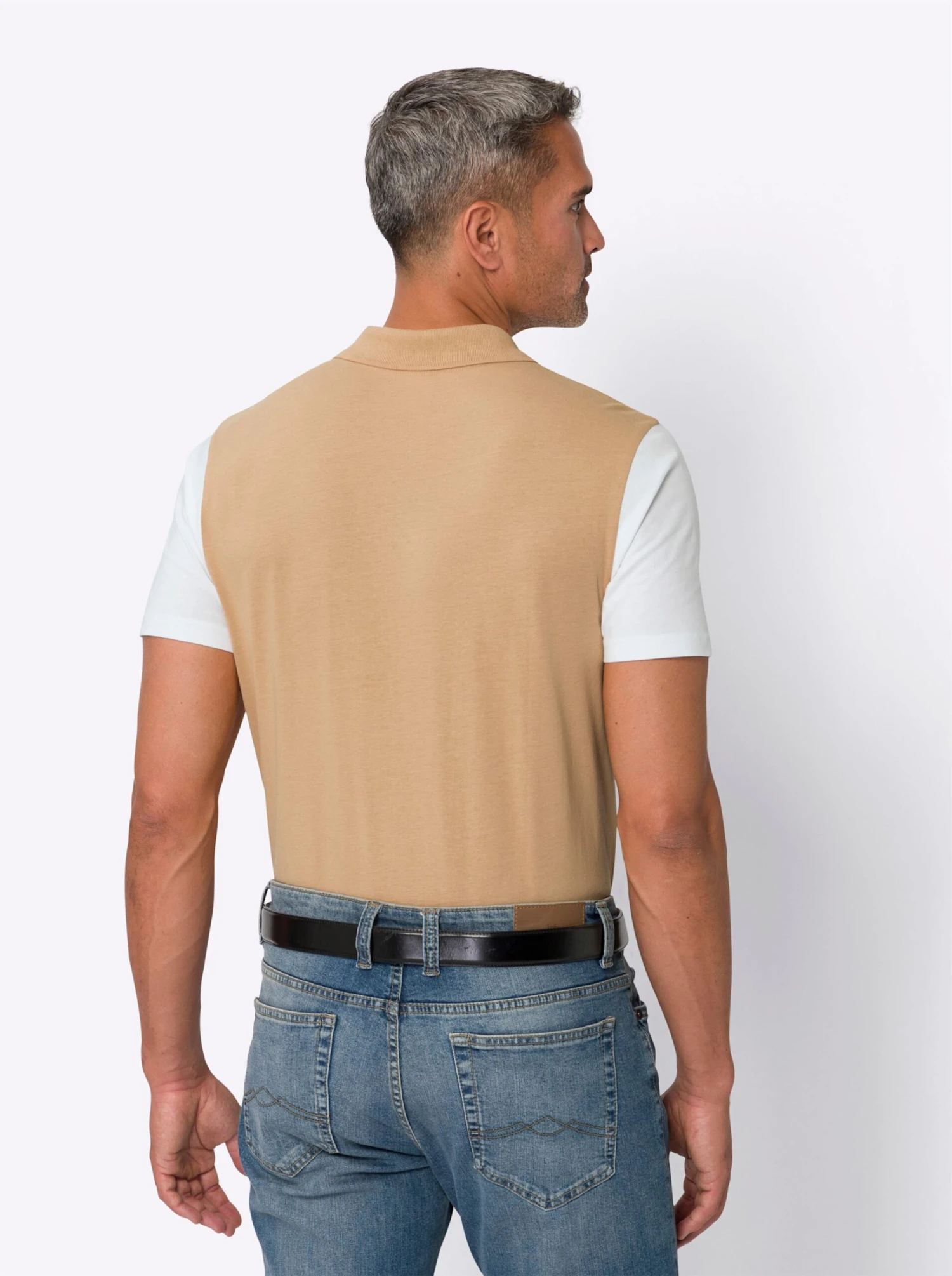Poloshirt - Weiß-camel – Bild 3