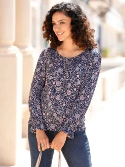 Druck-Shirt - Marine-rosenholz-bedruckt