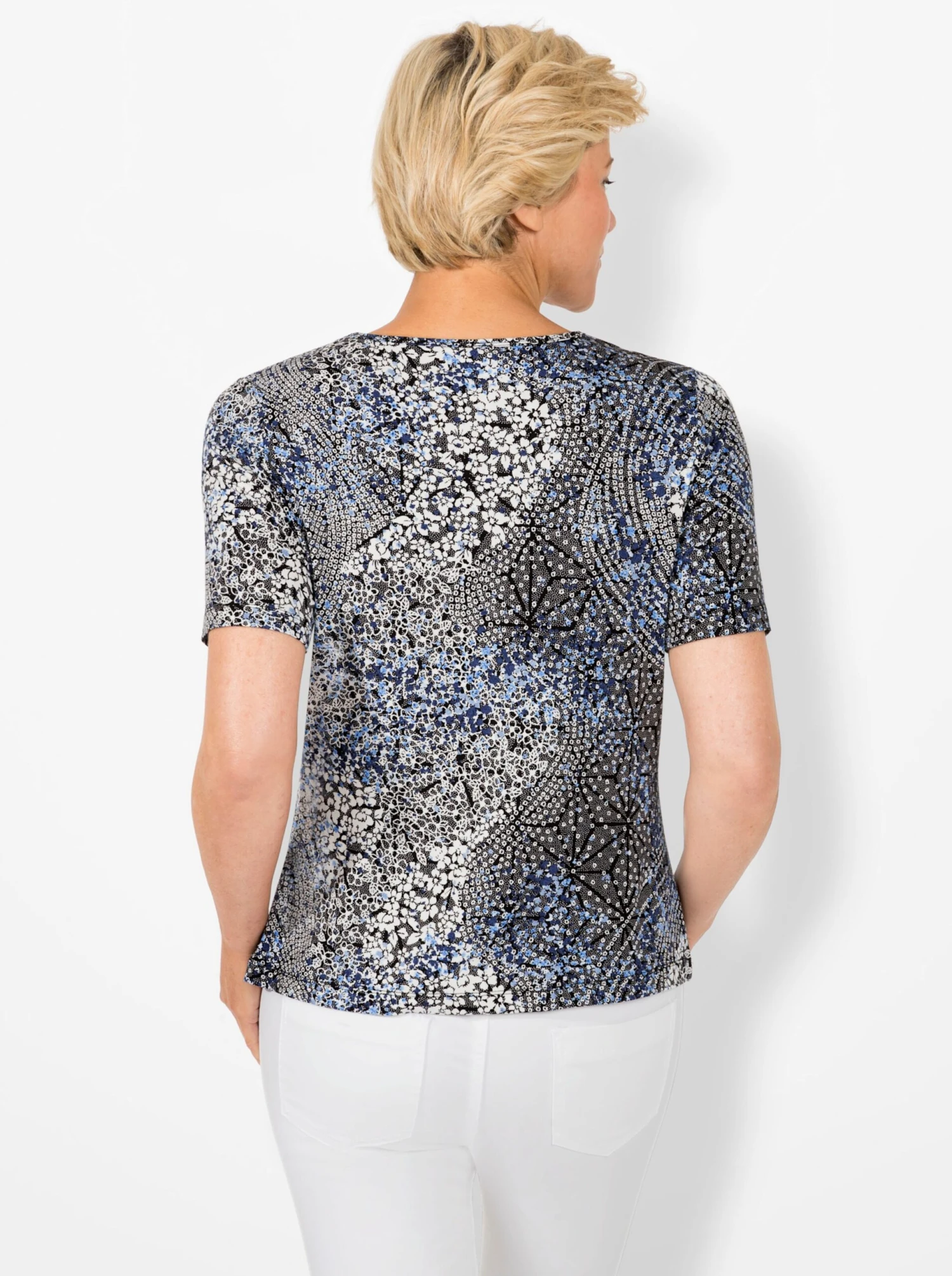 Kurzarmshirt - Himmelblau-bedruckt – Bild 2