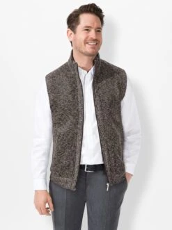 Strickweste - Braun-meliert