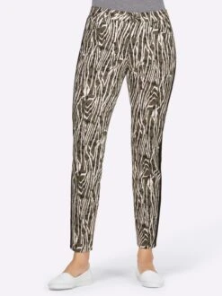 Heine Druck-Hose - Ecru-khaki-bedruckt