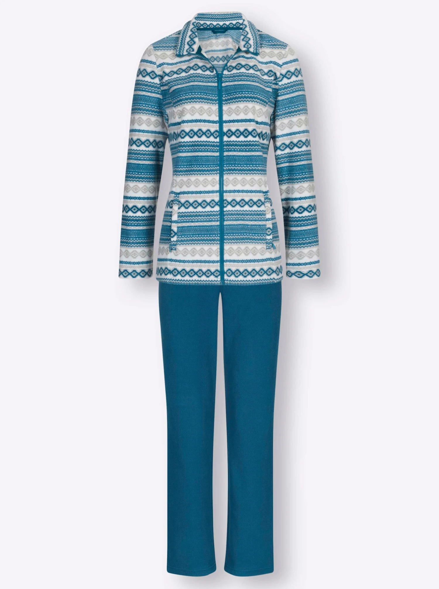 Hausanzug - Petrol-gemustert – Bild 4