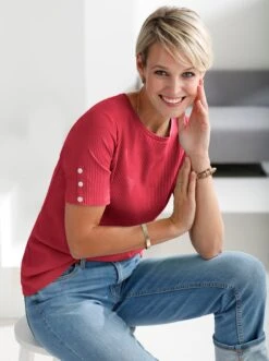 Kurzarmshirt - Erdbeere