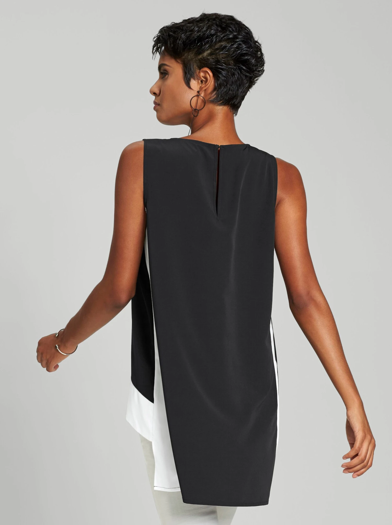 Longbluse - Schwarz-weiß – Bild 2