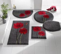 Badgarnitur - Anthrazit-rot