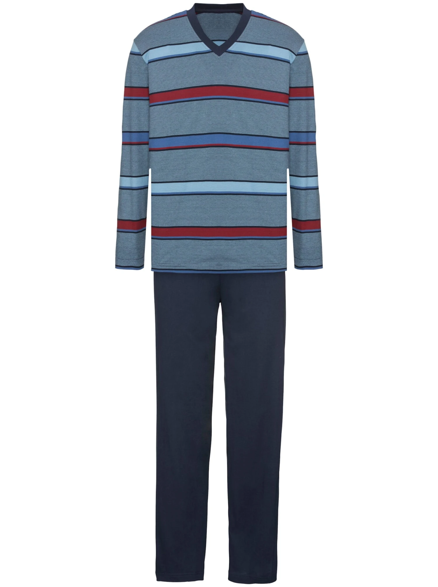 Schlafanzug - Marine-rot-gestreift – Bild 3