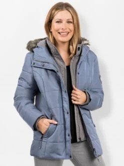 Steppjacke - Taubenblau