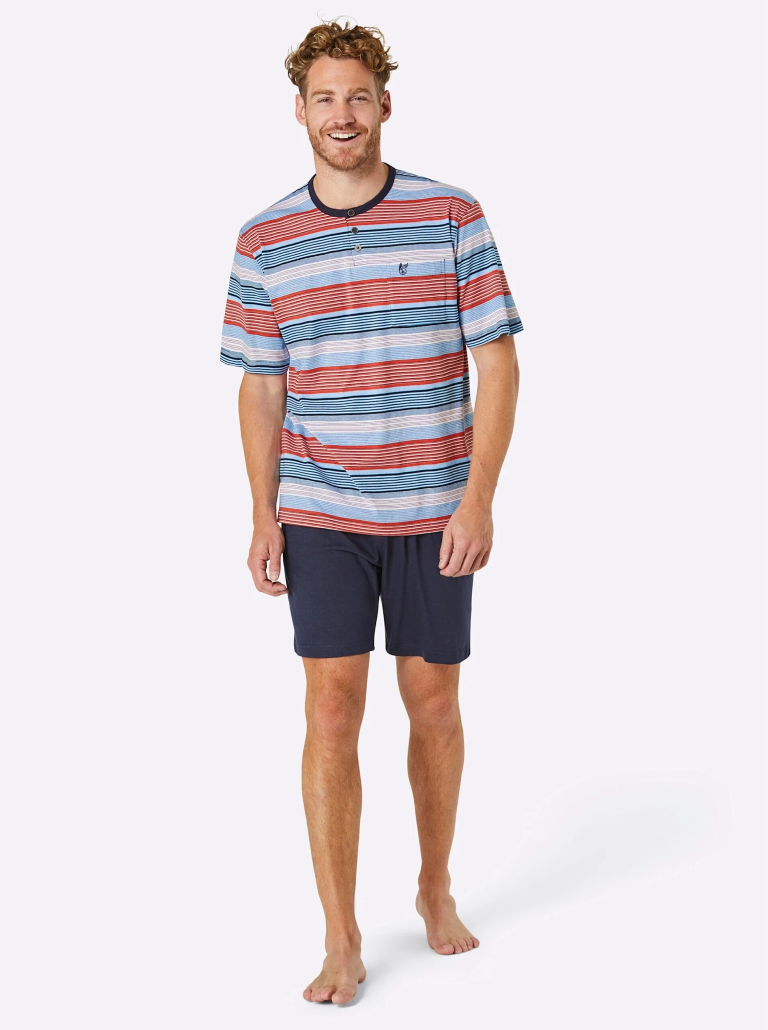 Shorty - Marine-rot-gestreift – Bild 2