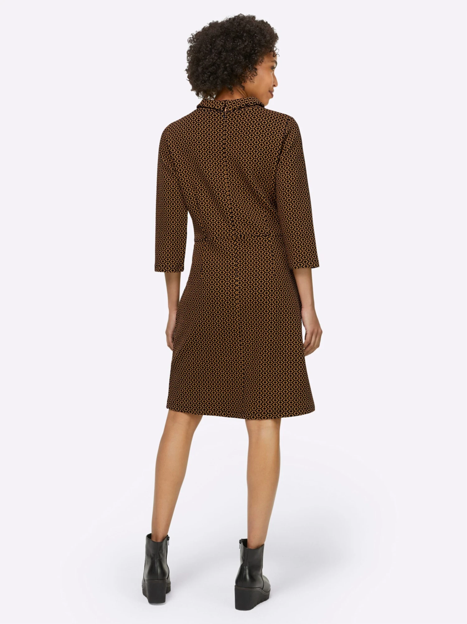 Heine Jersey-Kleid - Ocker-schwarz-meliert – Bild 3