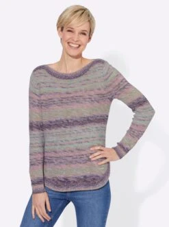 Strickpullover - Ozean-altrosa-meliert