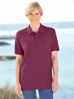 FRUIT OF THE LOOM Poloshirt - Weinrot