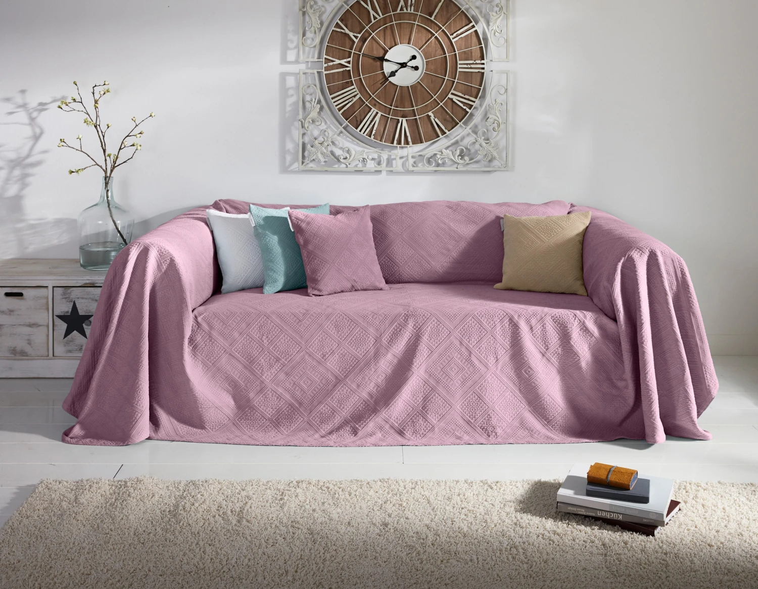 Sofaüberwurf - Mauve – Bild 2