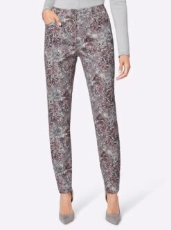 5-Pocket-Hose - Beere-gemustert