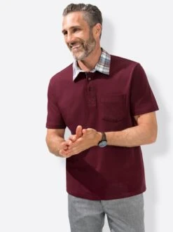 Kurzarm-Poloshirt - Bordeaux