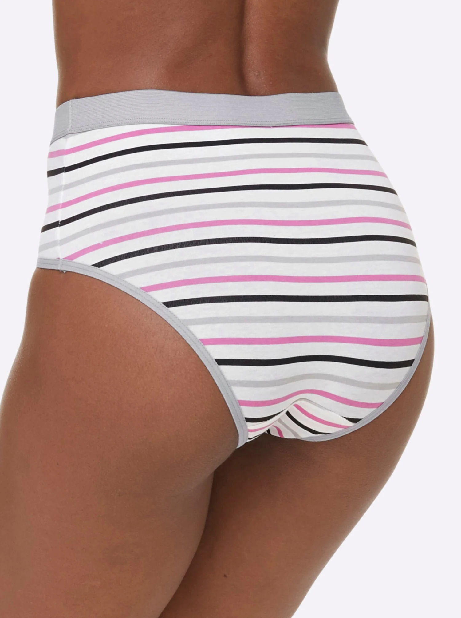 Hüftslip - 2x Uni + 2x Geringelt – Bild 7
