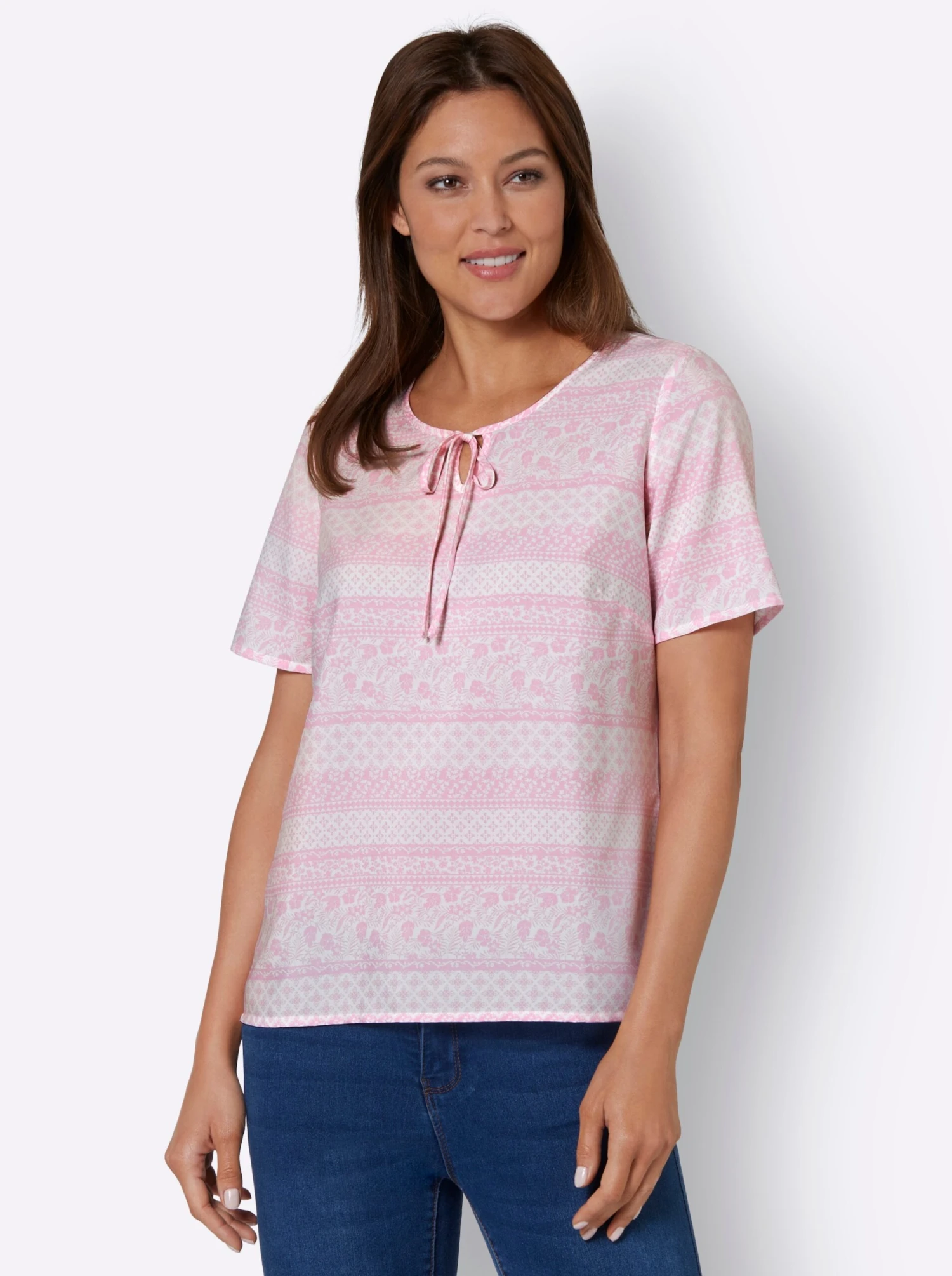 Tunika - Rosé-gemustert