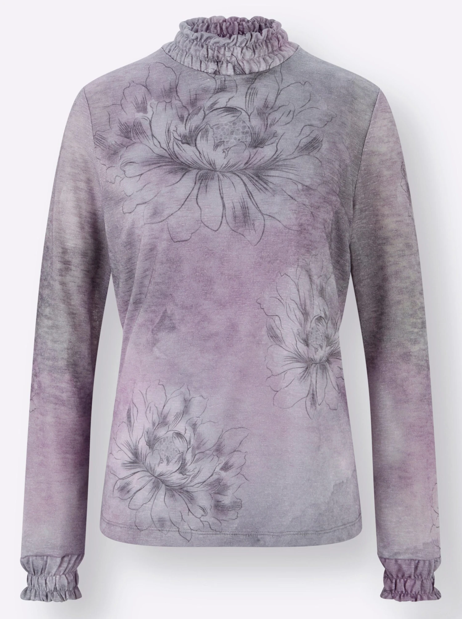 Langarmshirt - Steingrau-bedruckt – Bild 4