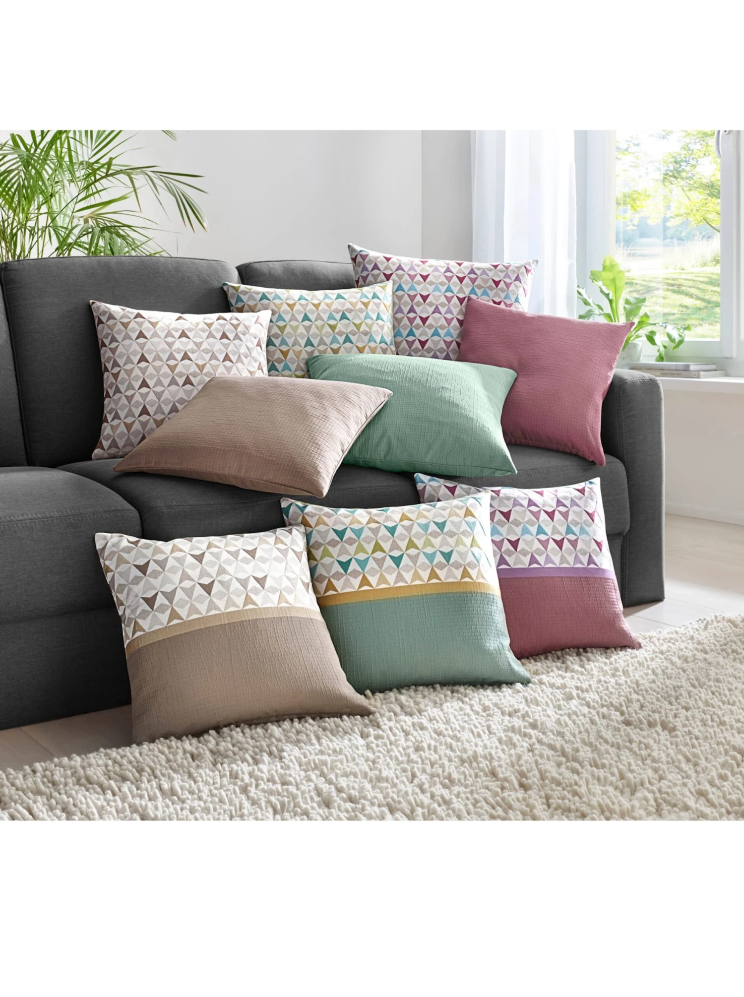 Kissenhülle - Braun-gemustert