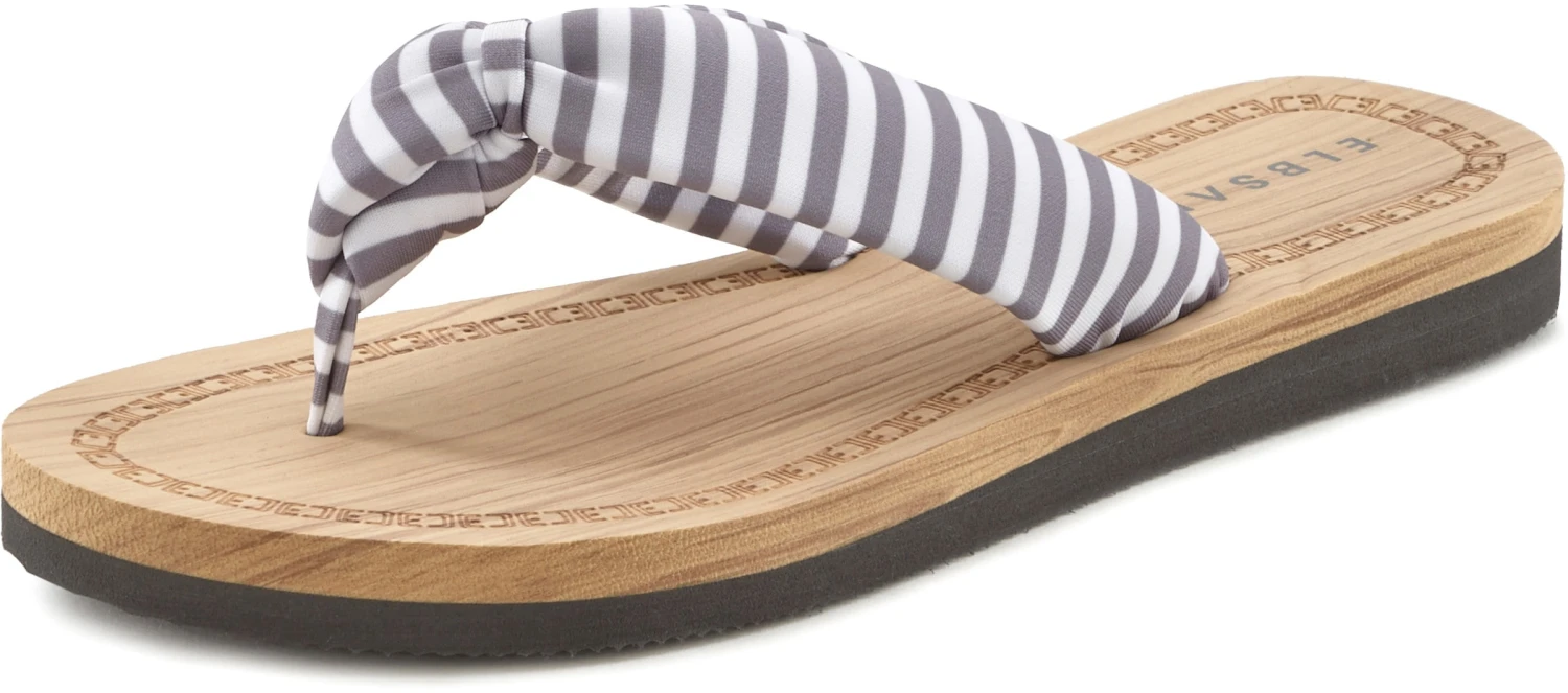 Elbsand Badezehentrenner - Hellgrau-gestreift