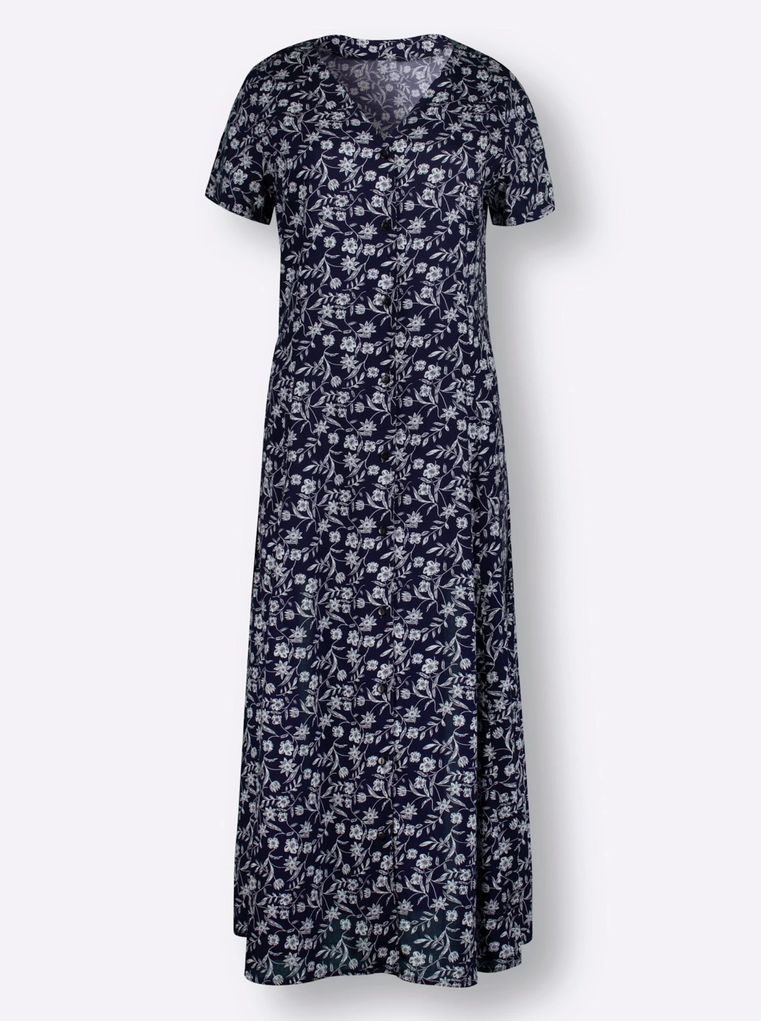 Druck-Kleid - Marine-ecru-bedruckt – Bild 4