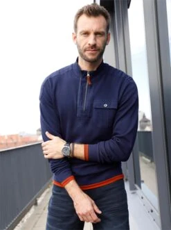 Langarm-Shirt - Nachtblau