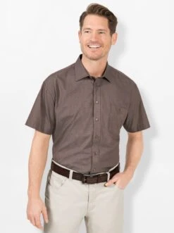 Kurzarm-Hemd - Camel