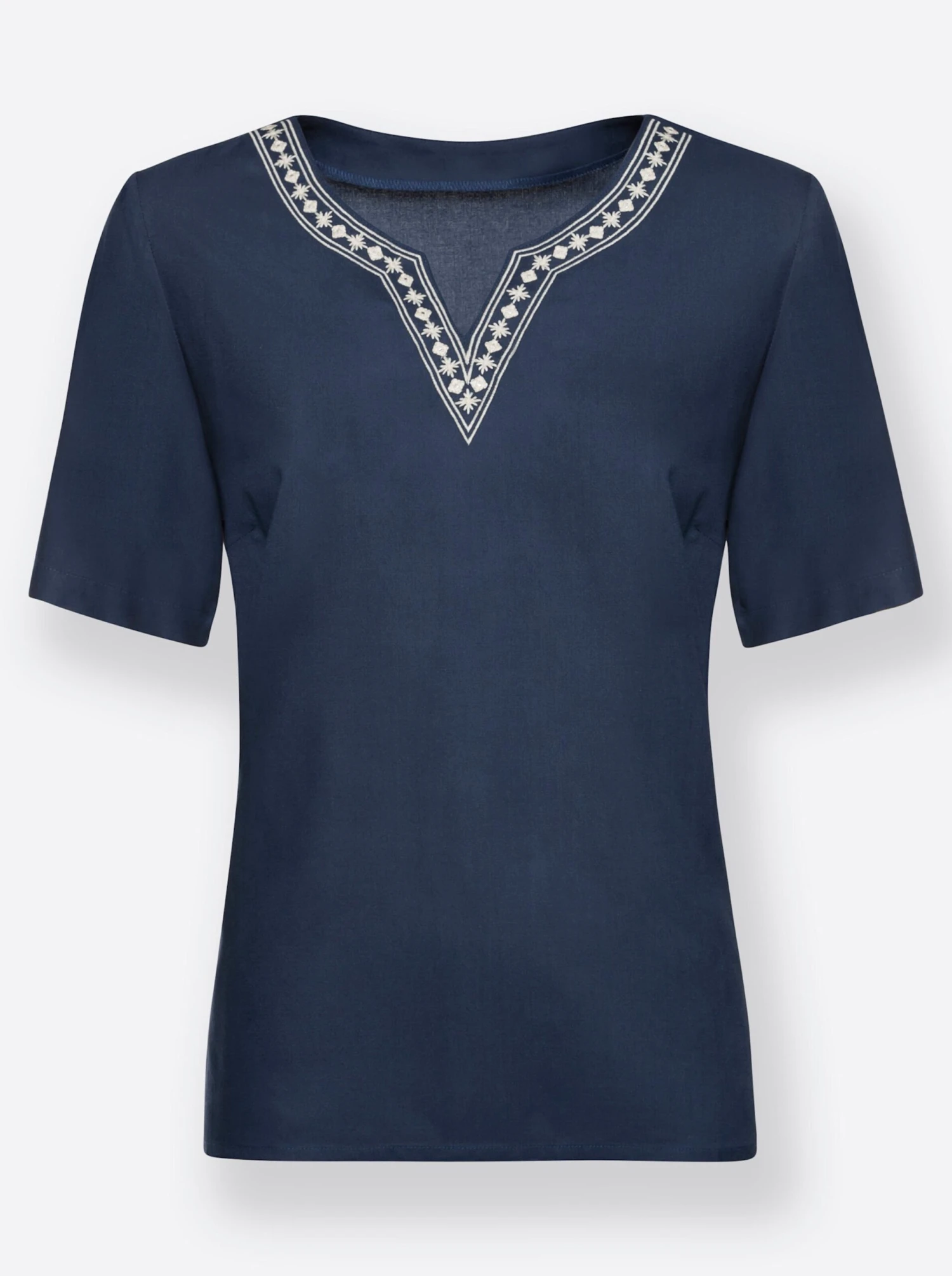 Kurzarmbluse - Dunkelblau – Bild 4
