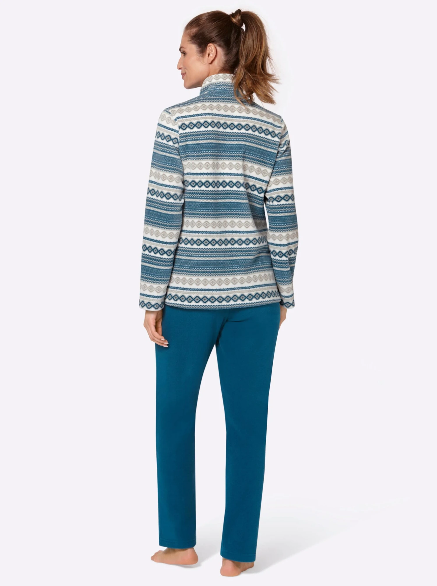 Hausanzug - Petrol-gemustert – Bild 3