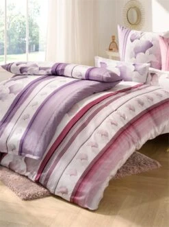 Bettwäsche - Rosé-weiß-bedruckt