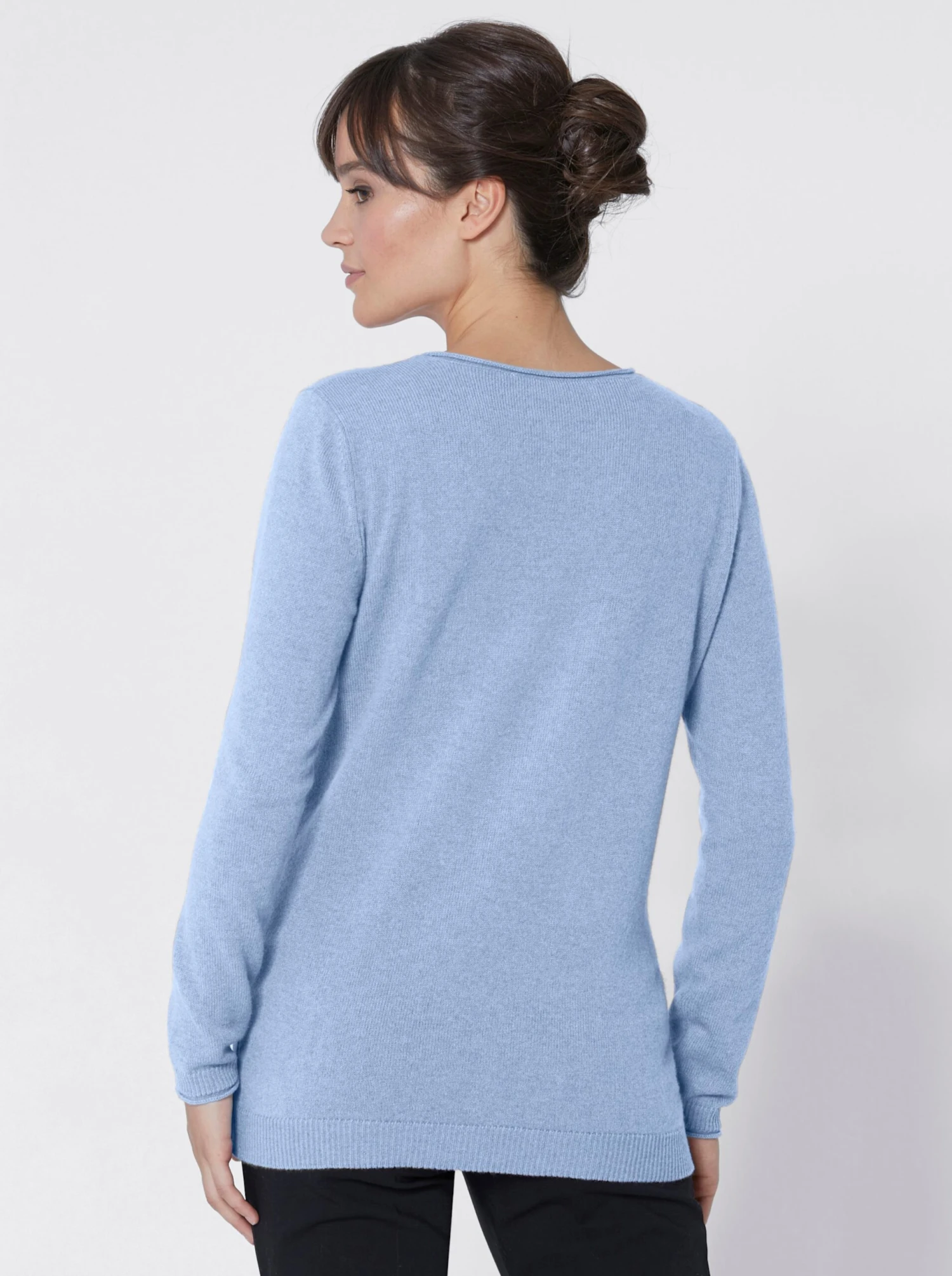 Kaschmirpullover - Blau-meliert – Bild 2