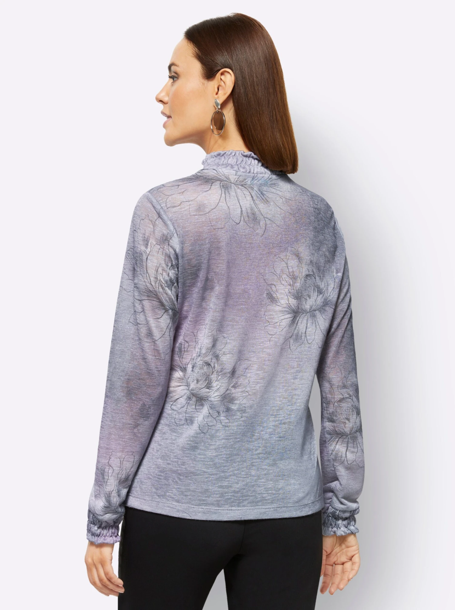 Langarmshirt - Steingrau-bedruckt – Bild 3