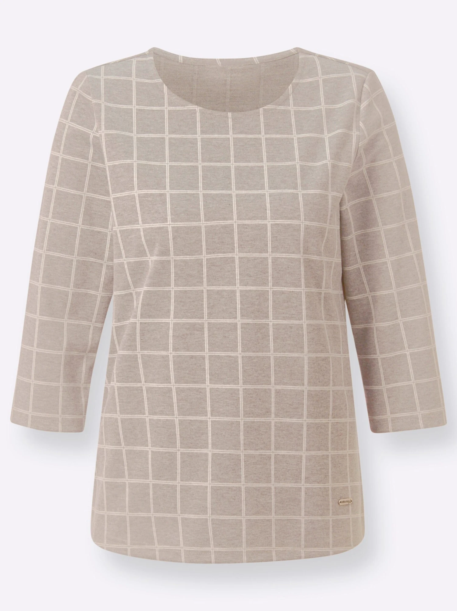 3/4-Arm-Shirt - Beige-kariert – Bild 4