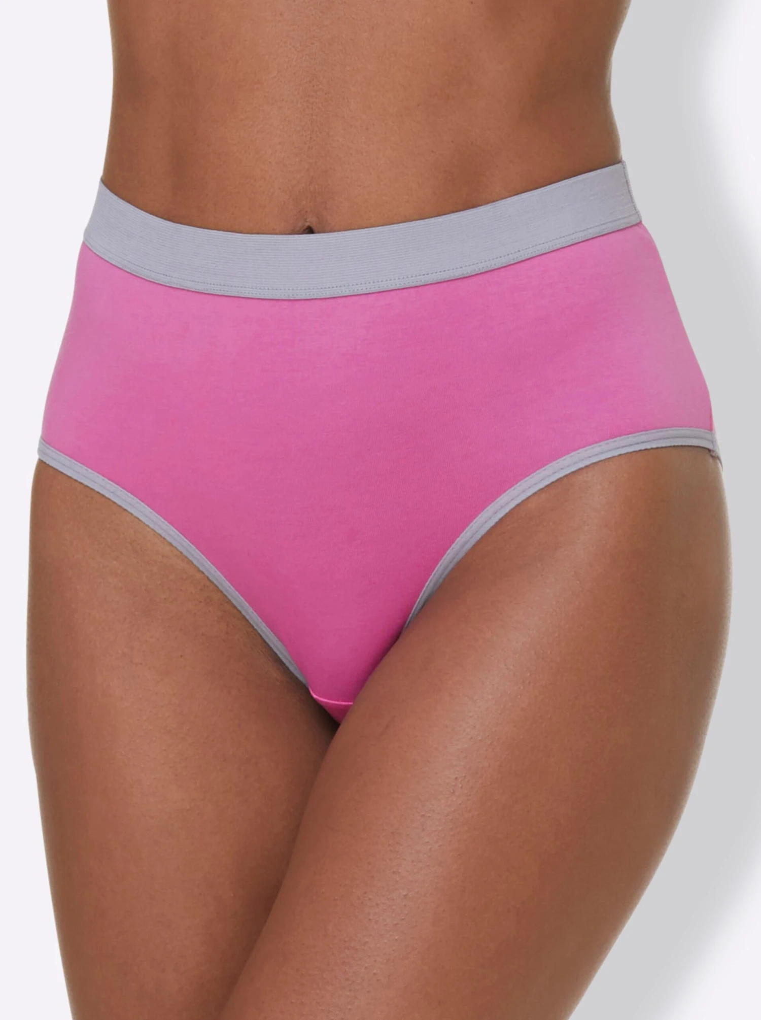 Hüftslip - 2x Uni + 2x Geringelt – Bild 3